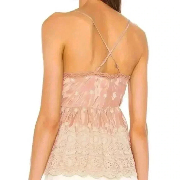 Free People Intimately Jenna Embroidered Camisole Sand Romantic Top - Picture 3 of 7